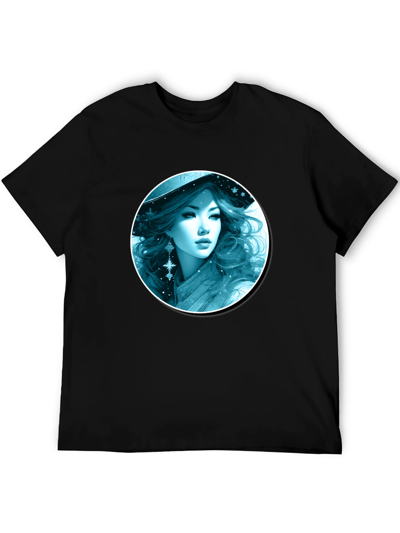 Black Winter Witch T-Shirt: Black Graphic Tee view 5