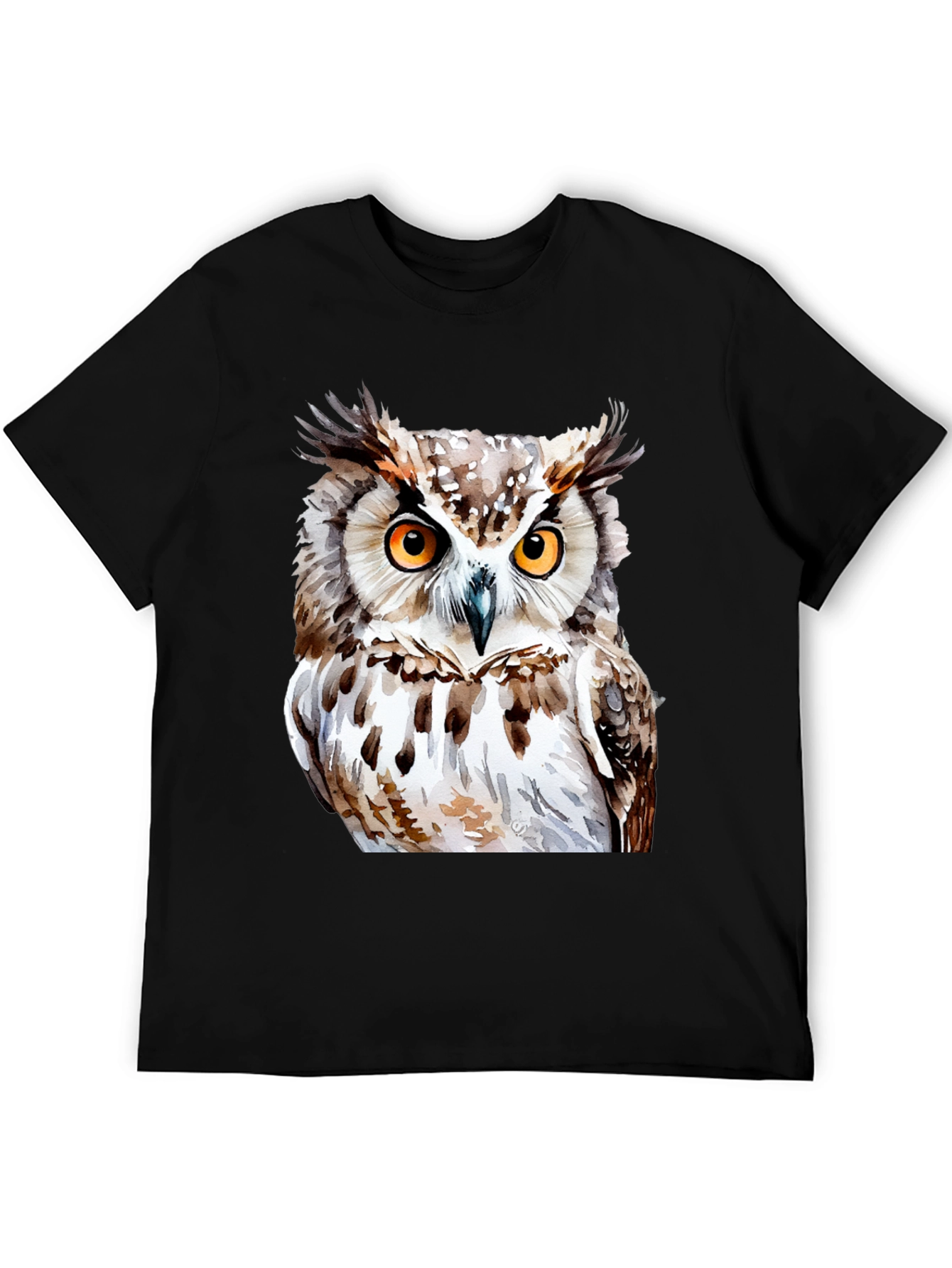Black Owl Graphic Print T-Shirt - Black view 5