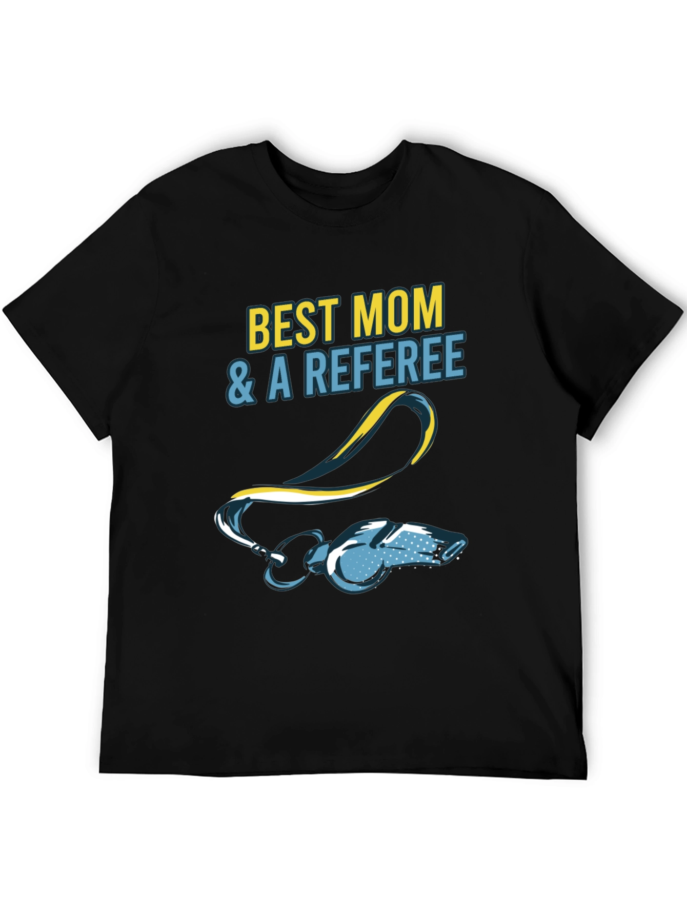 Black Best Mom & a Referee T-Shirt view 5