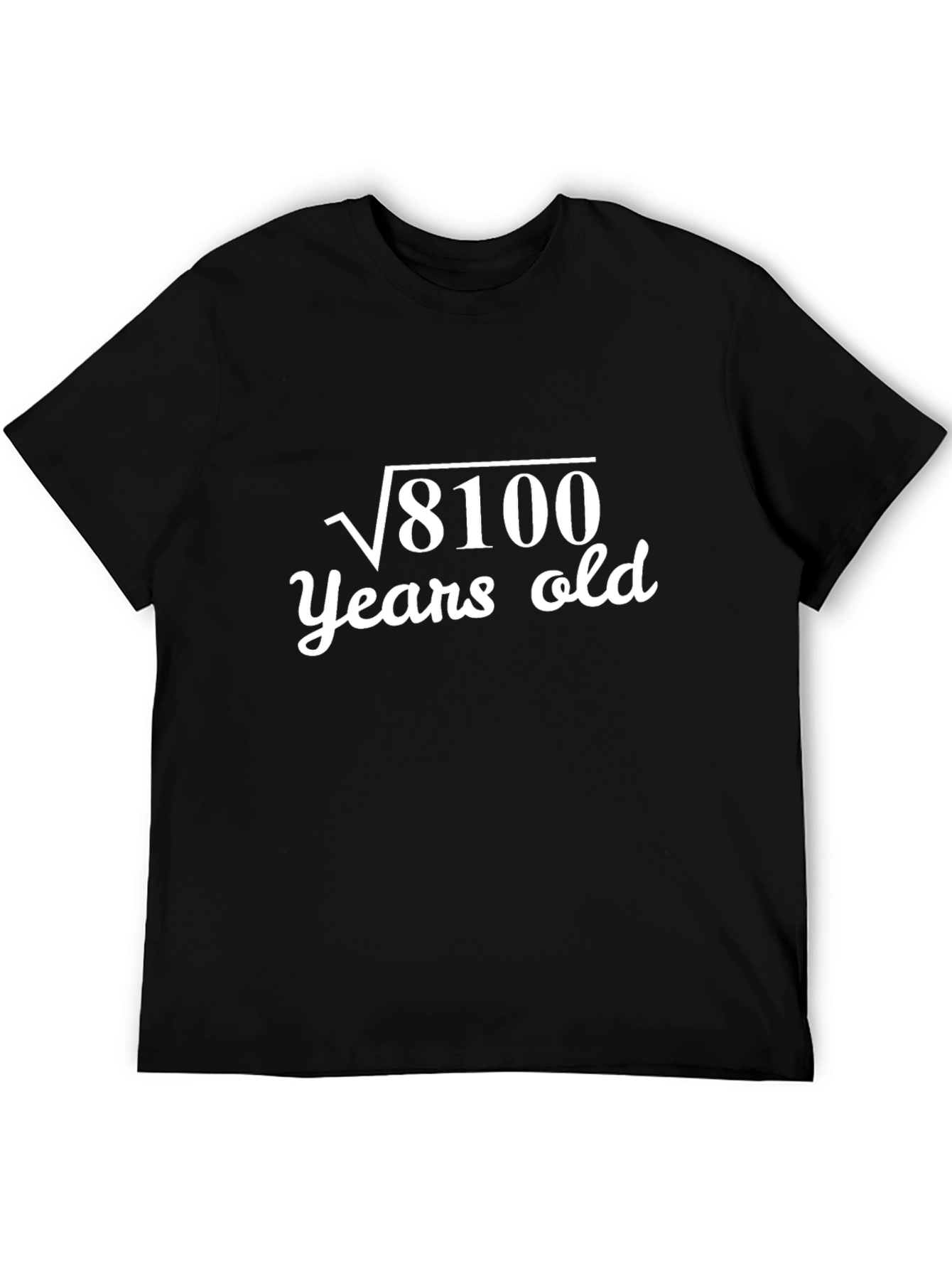 Black Funny Math T-Shirt: Square Root of 8100 Birthday Tee view 5