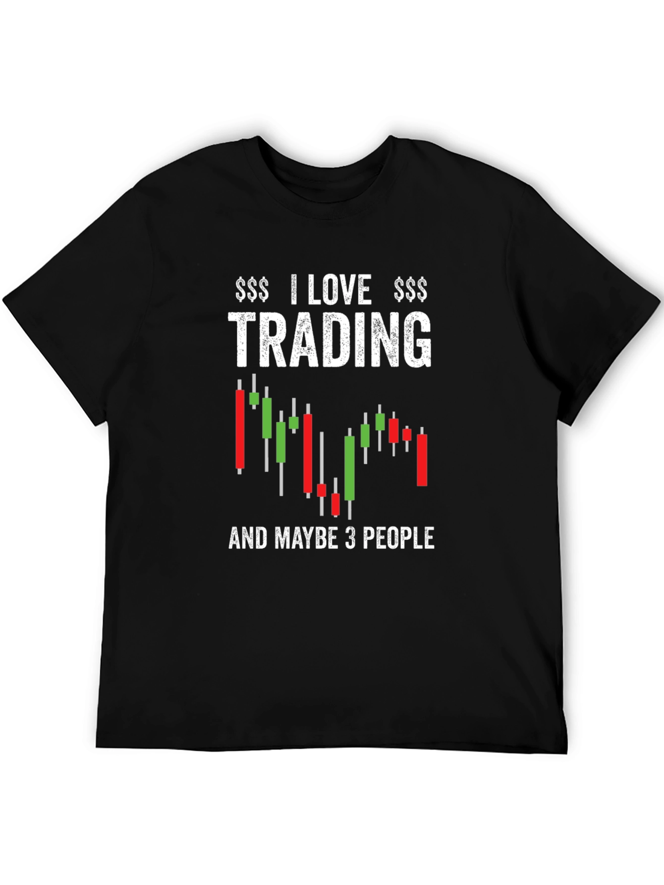 Black I Love Trading Funny Stock Market T-Shirt view 5