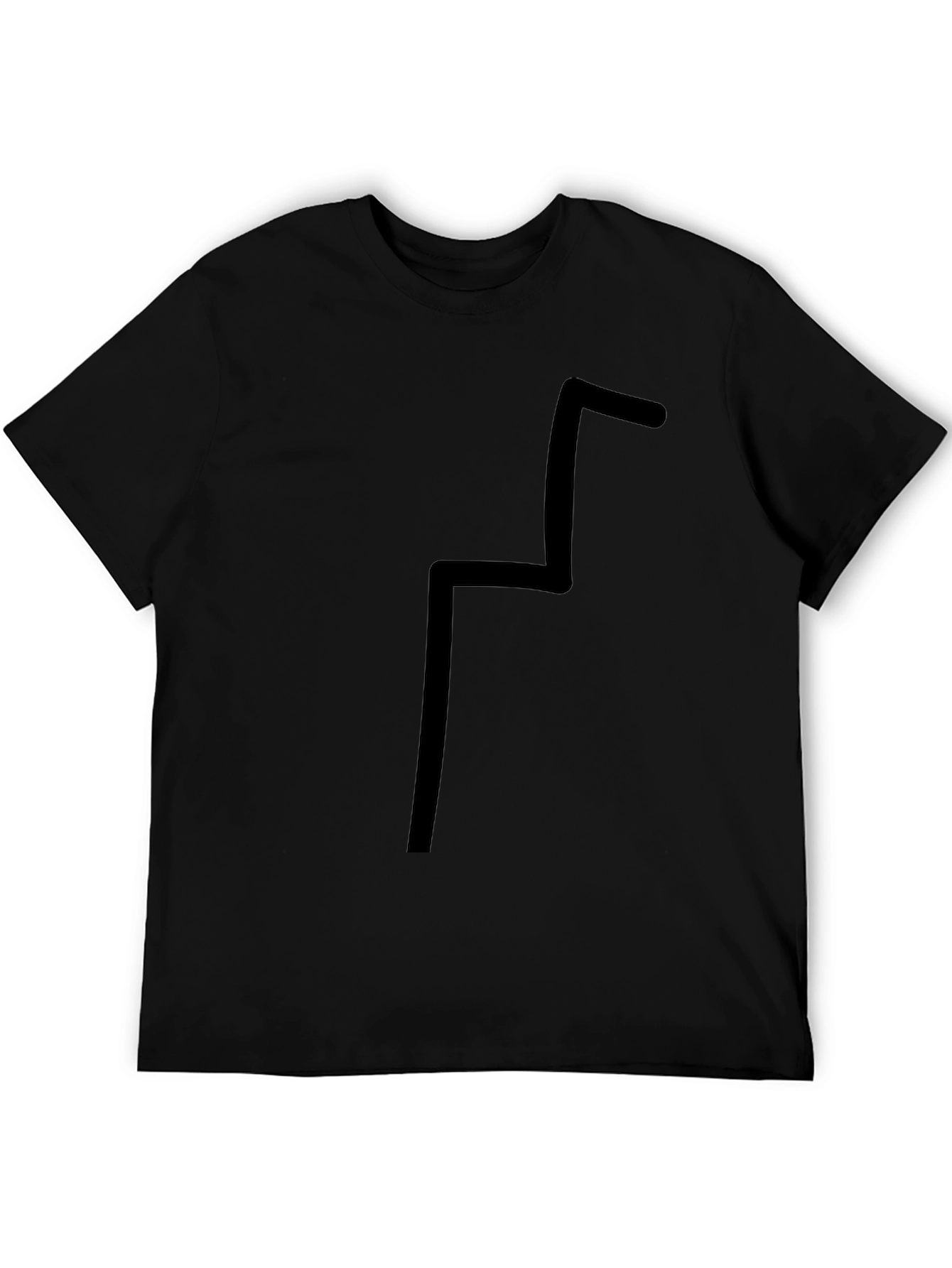 Black Unique Geometric Design Black T-Shirt view 5