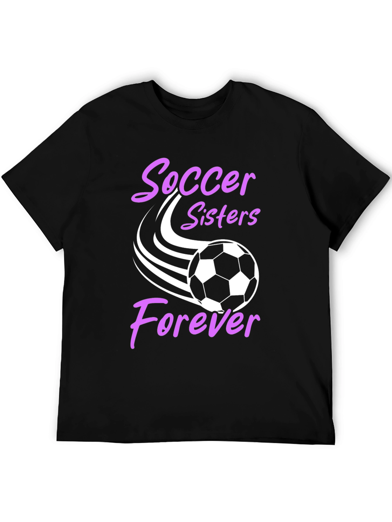 Black Soccer Sisters Forever Graphic T-Shirt view 5