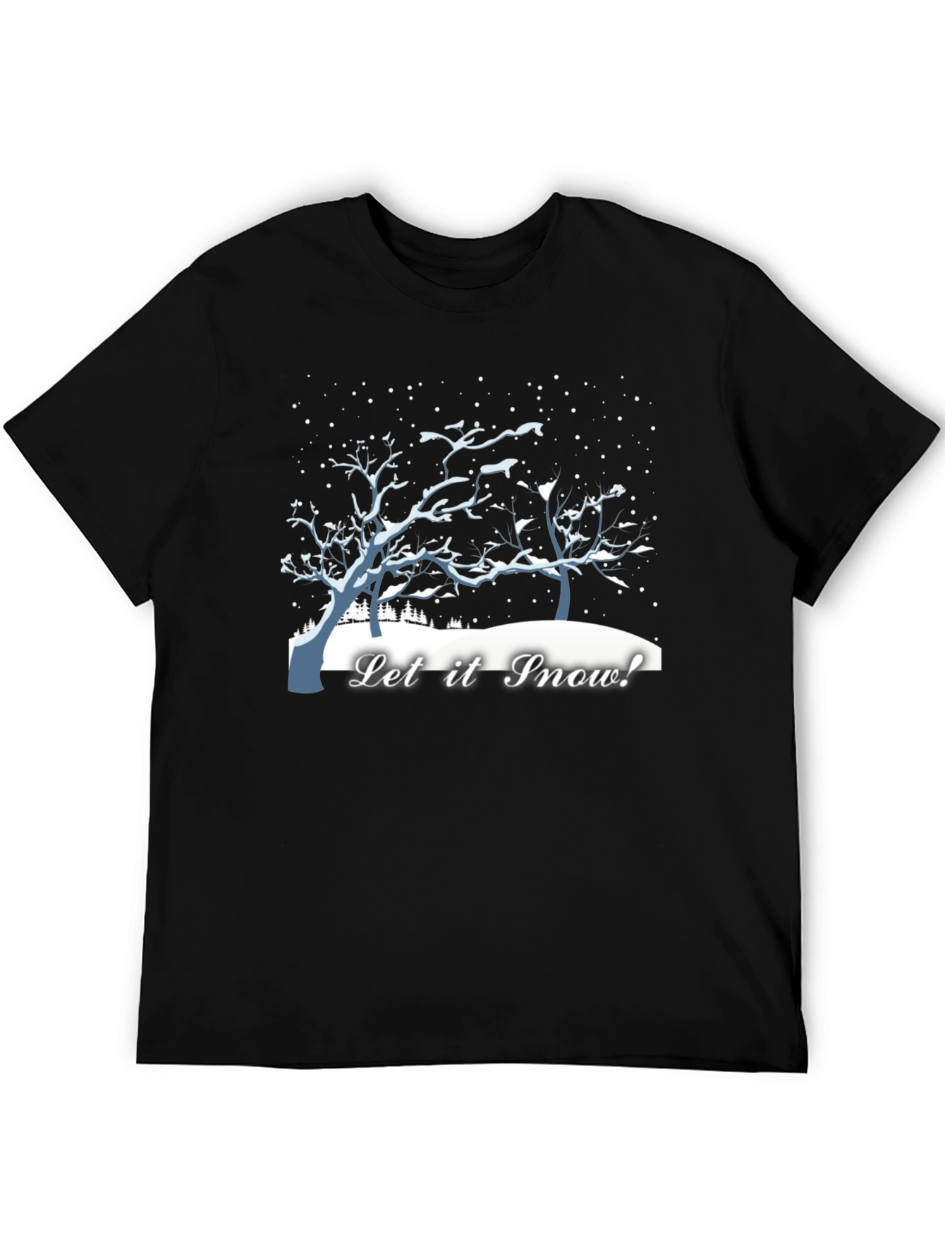 Black Let it Snow! Winter Graphic Tee view 5