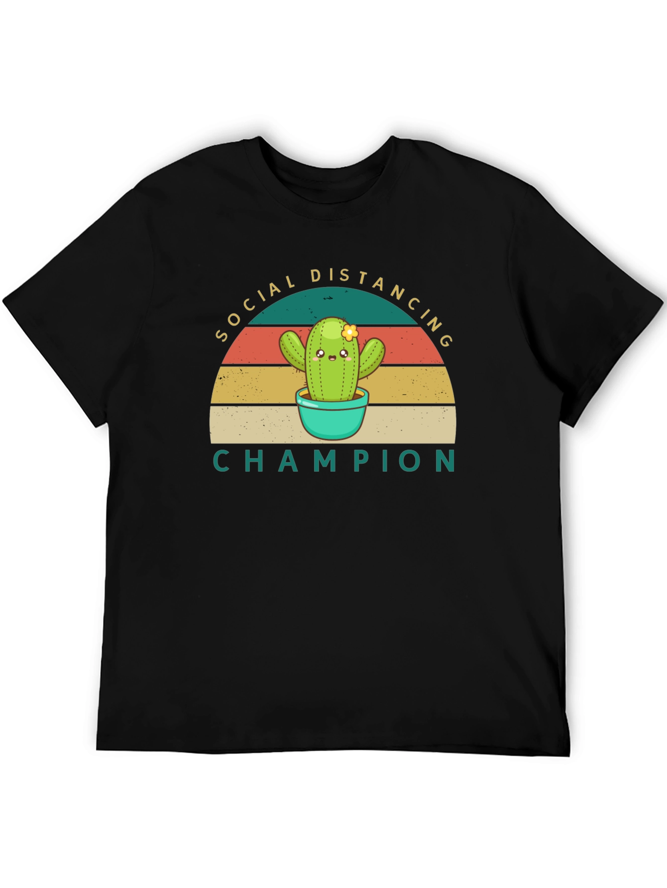 Black Social Distancing Champion Graphic Tee view 5