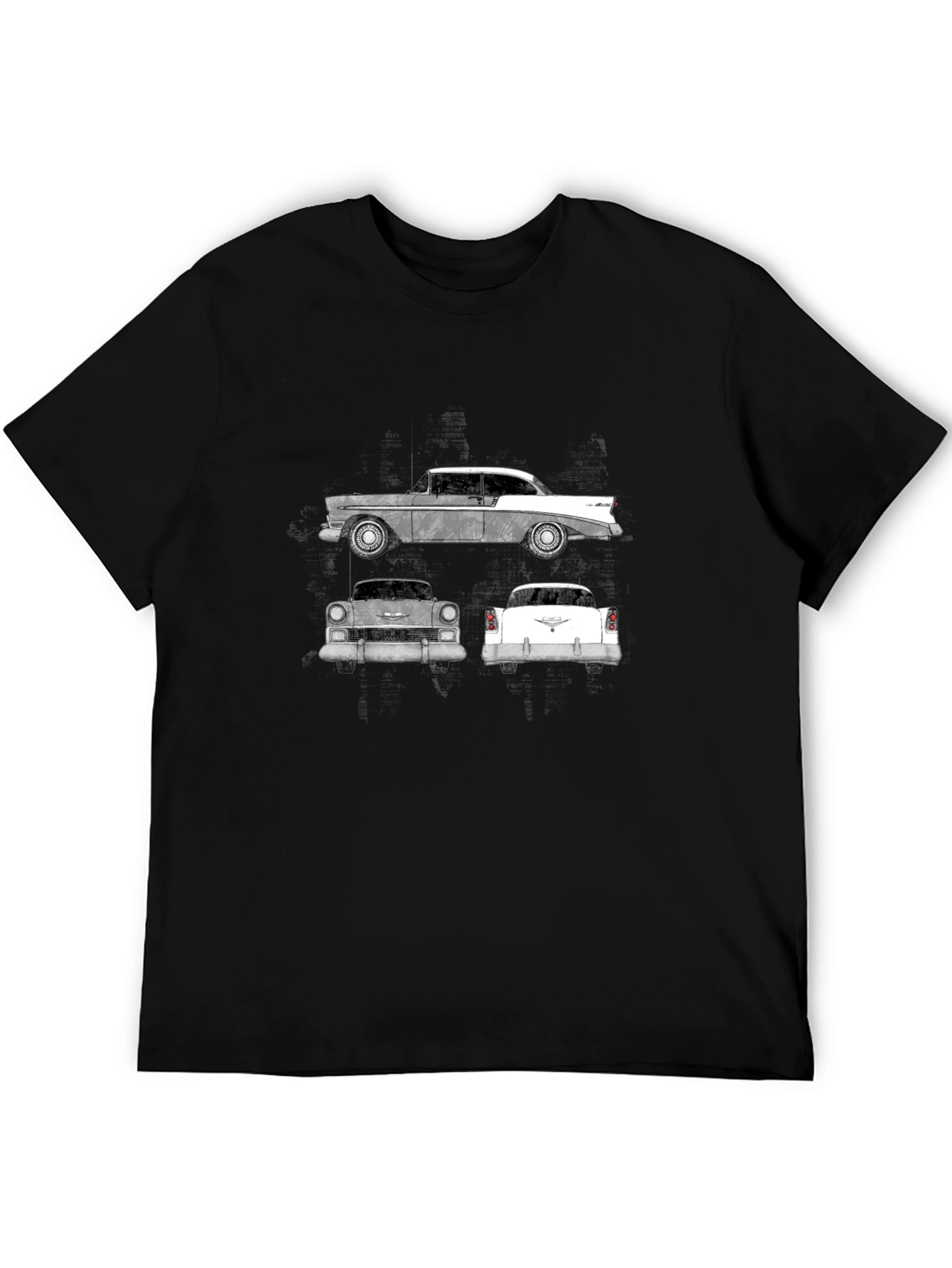 Black Classic Car Graphic Tee - Black Cotton view 5