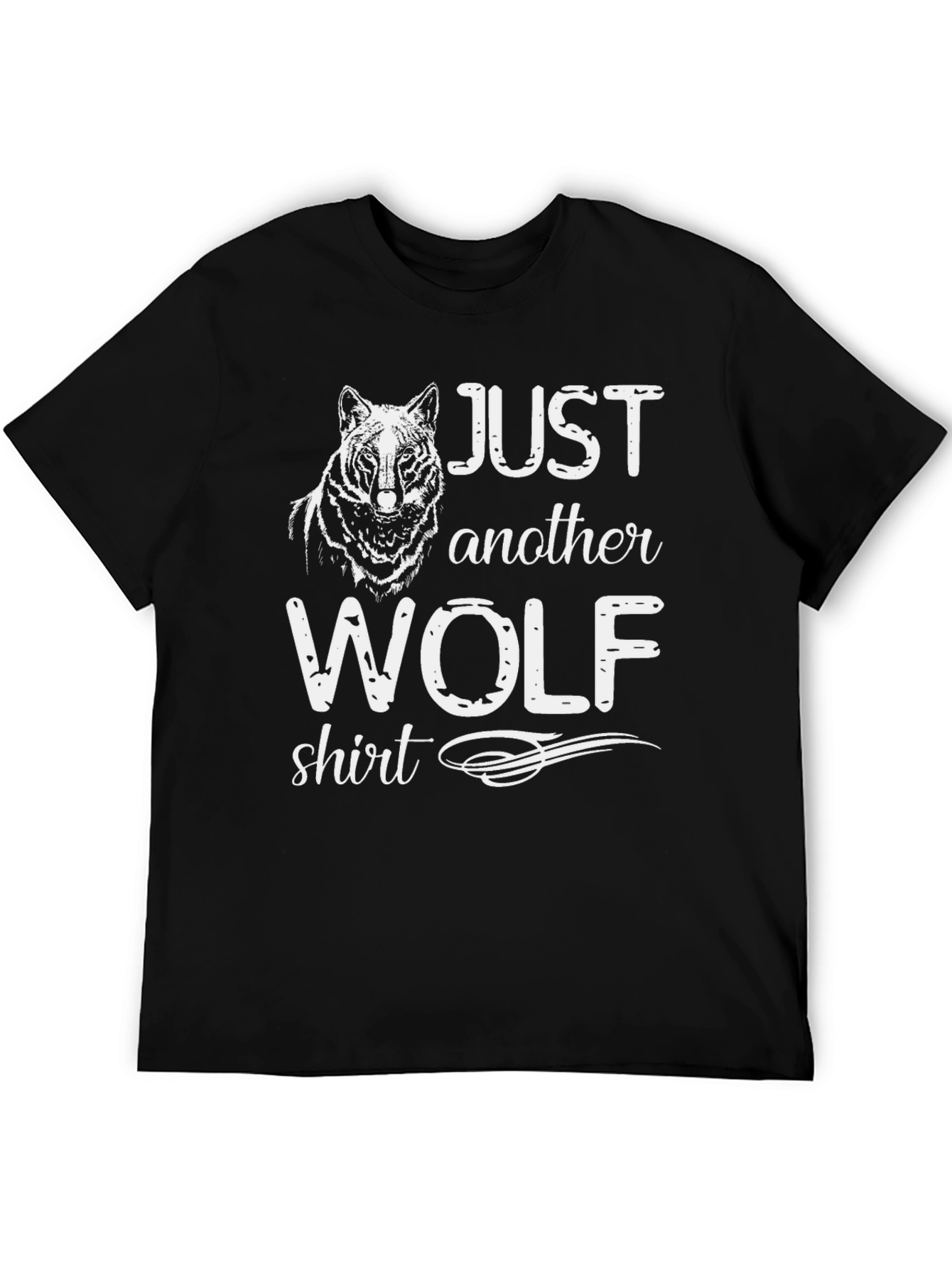 Black Just Another Wolf Shirt - Novelty Graphic Tee view 5