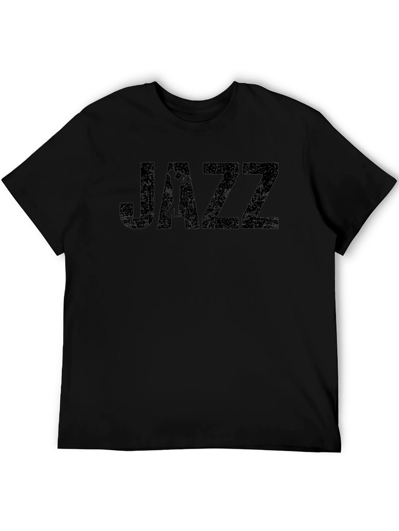 Black Jazz Saxophone Player Graphic T-Shirt - Black view 5