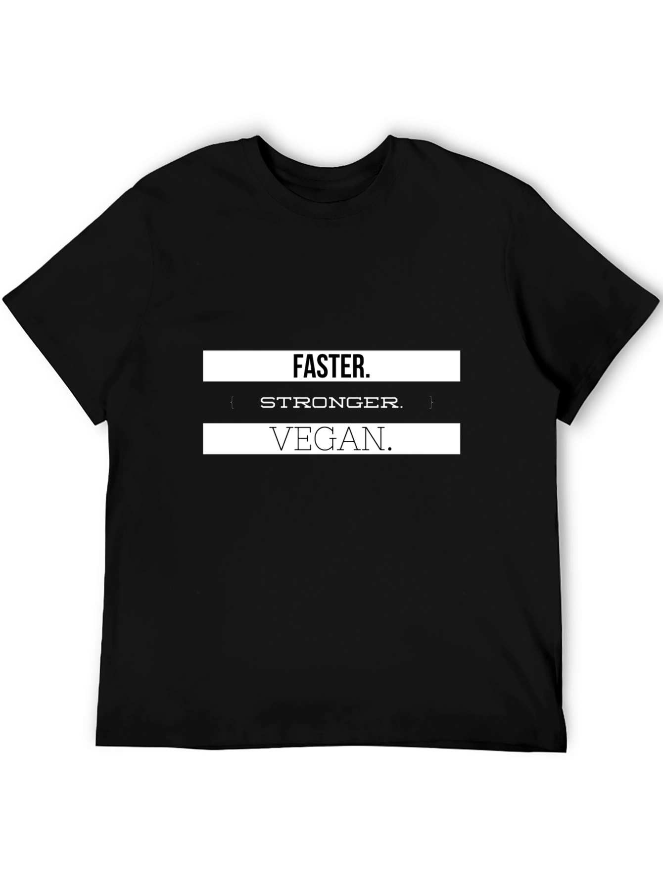 Black Vegan Stronger Faster T-Shirt - Black view 5