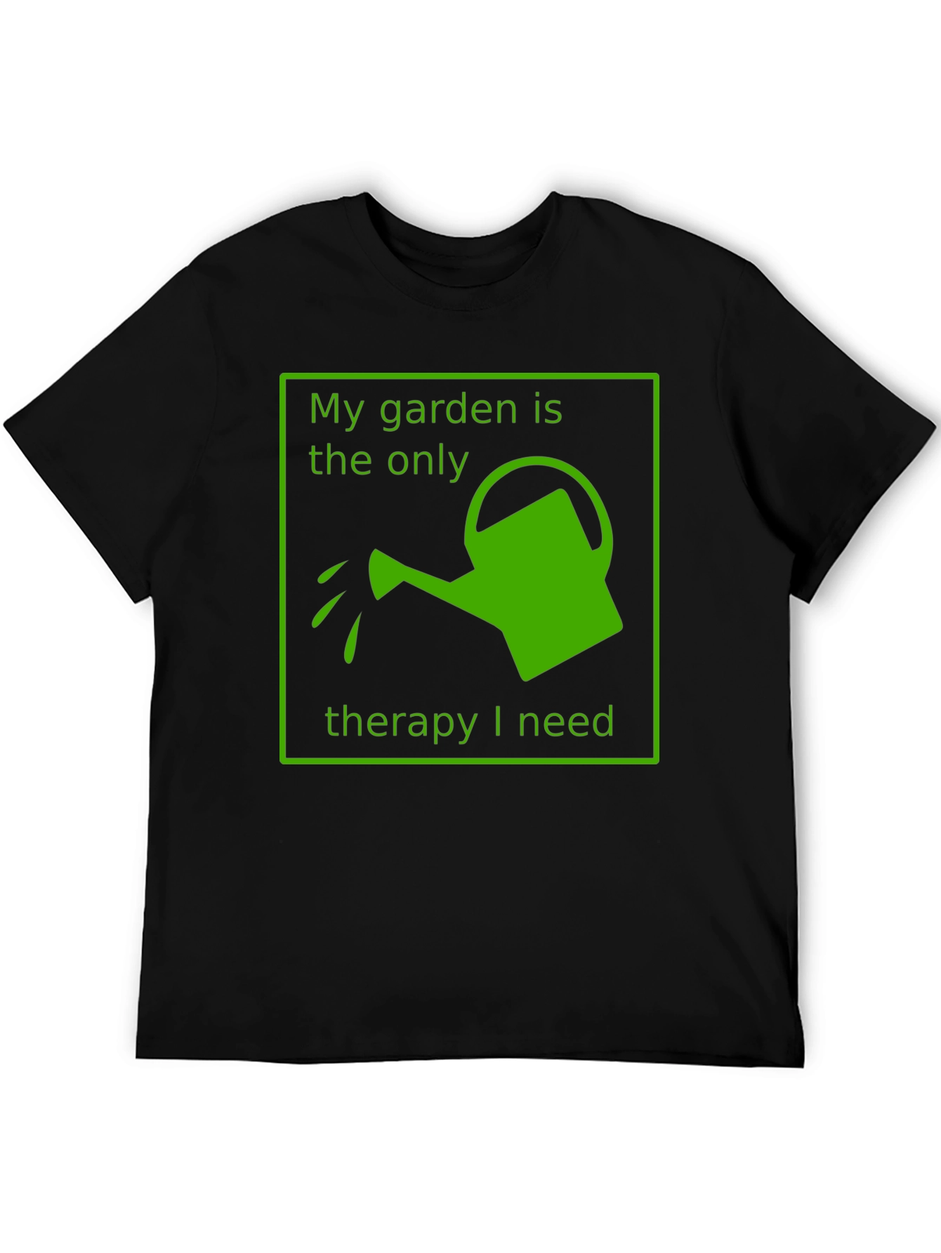 Black Gardening Therapy T-Shirt - My Garden is My Therapy view 5