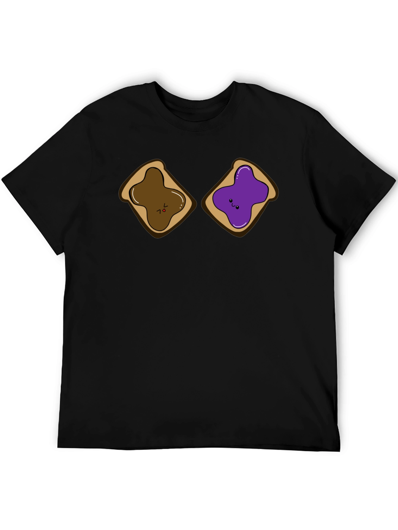 Black PB&J Sandwich Funny Graphic T-Shirt view 5