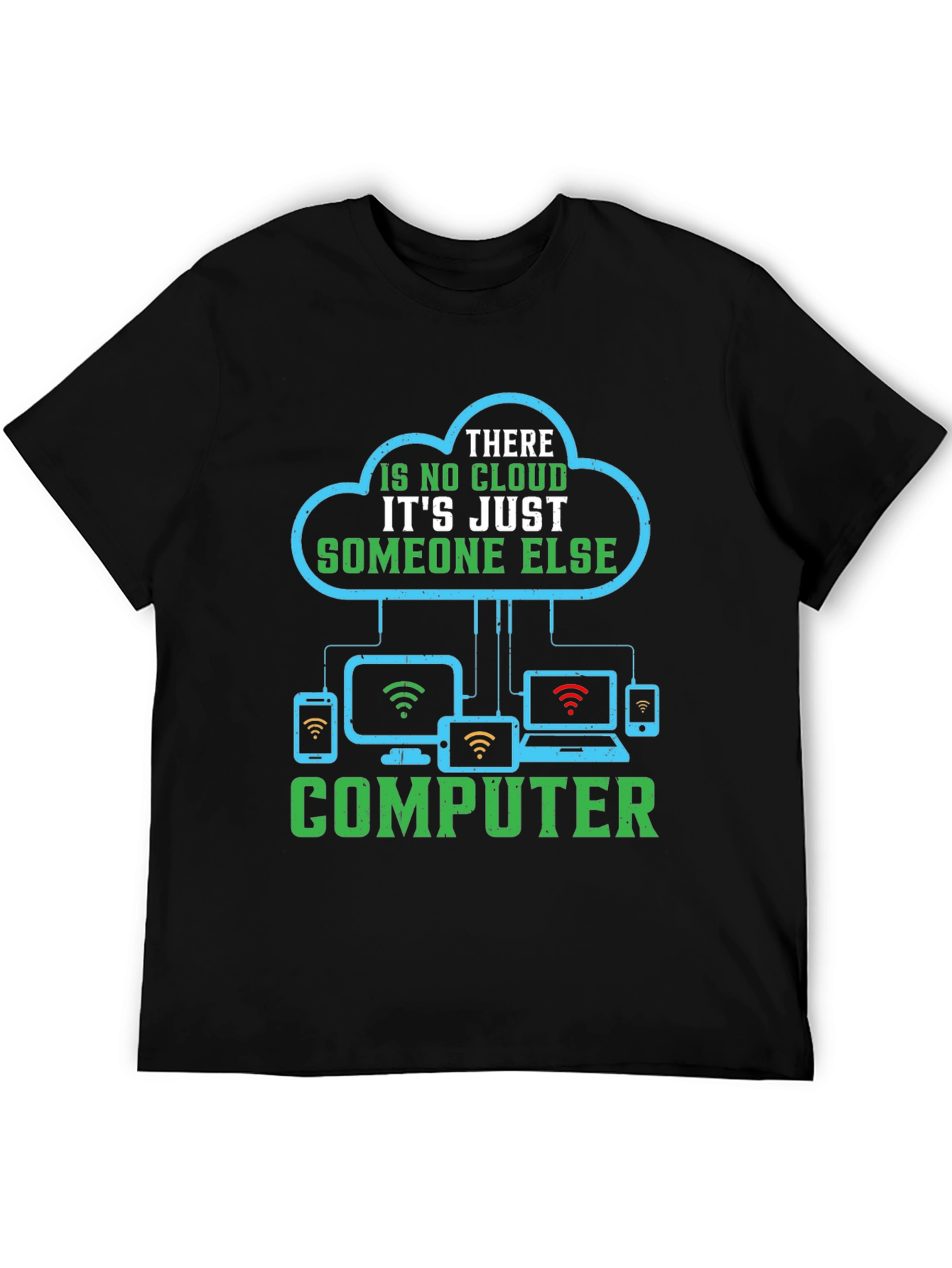 Black Cloud Computing Humor T-Shirt - Tech Joke Tee view 5