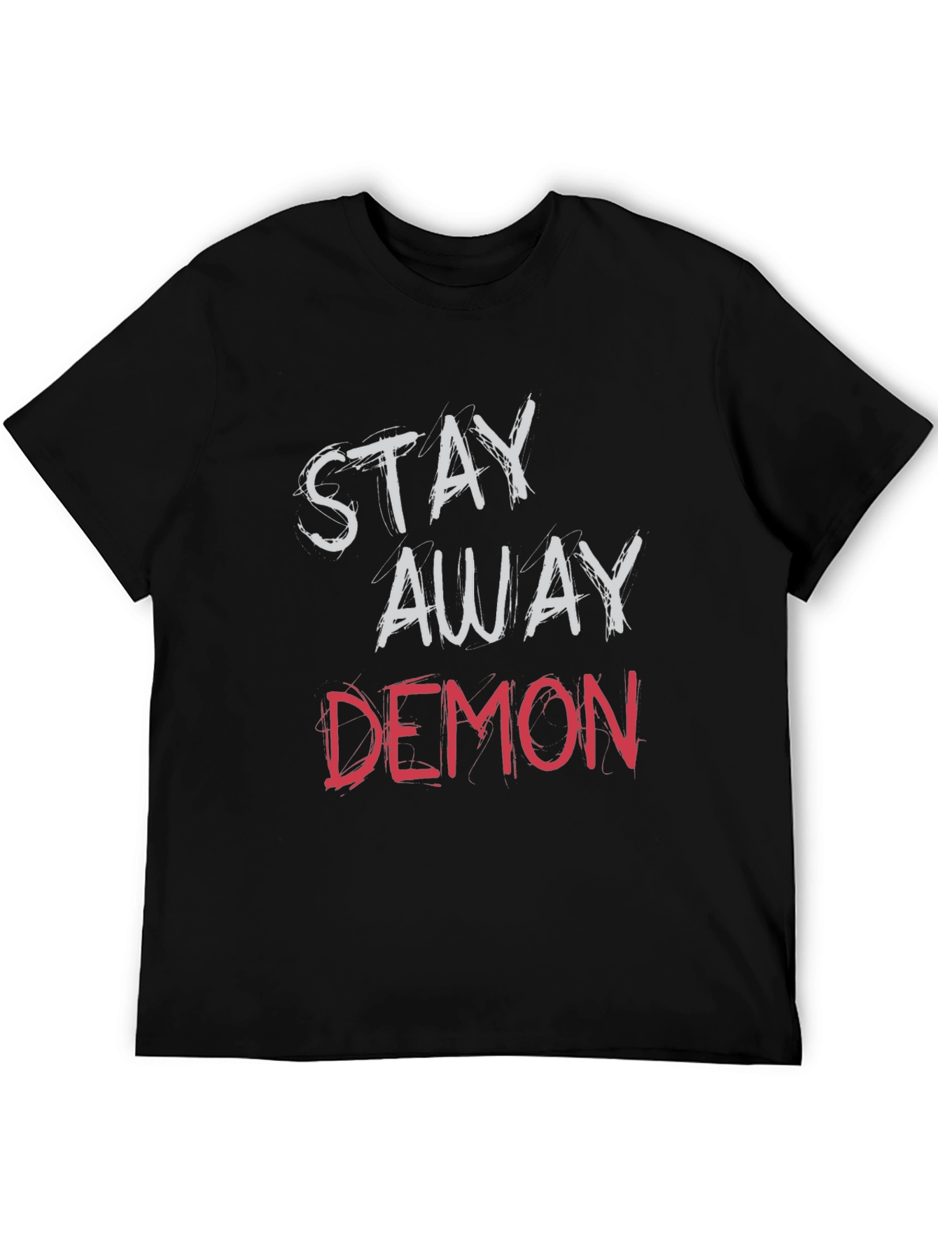 Black Stay Away Demon Graphic Tee - Soft Cotton view 5