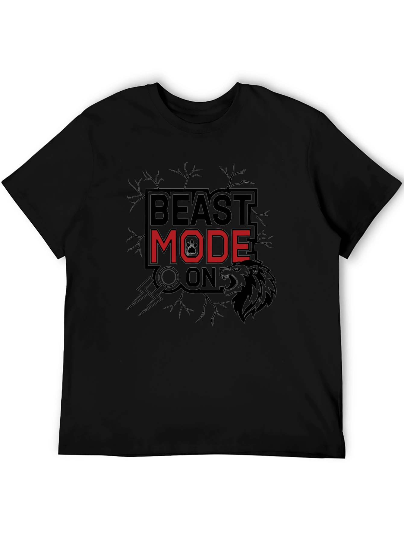 Black Beast Mode On Black T-Shirt view 5