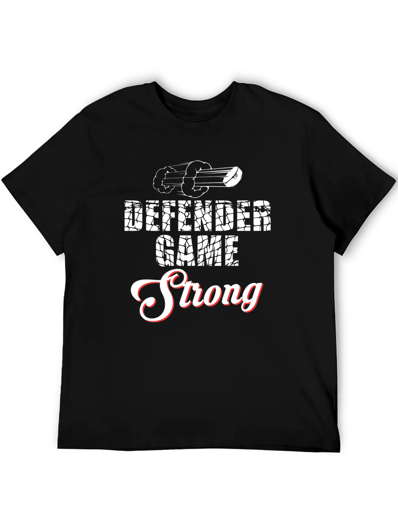 Black Defender Game Strong T-Shirt view 5