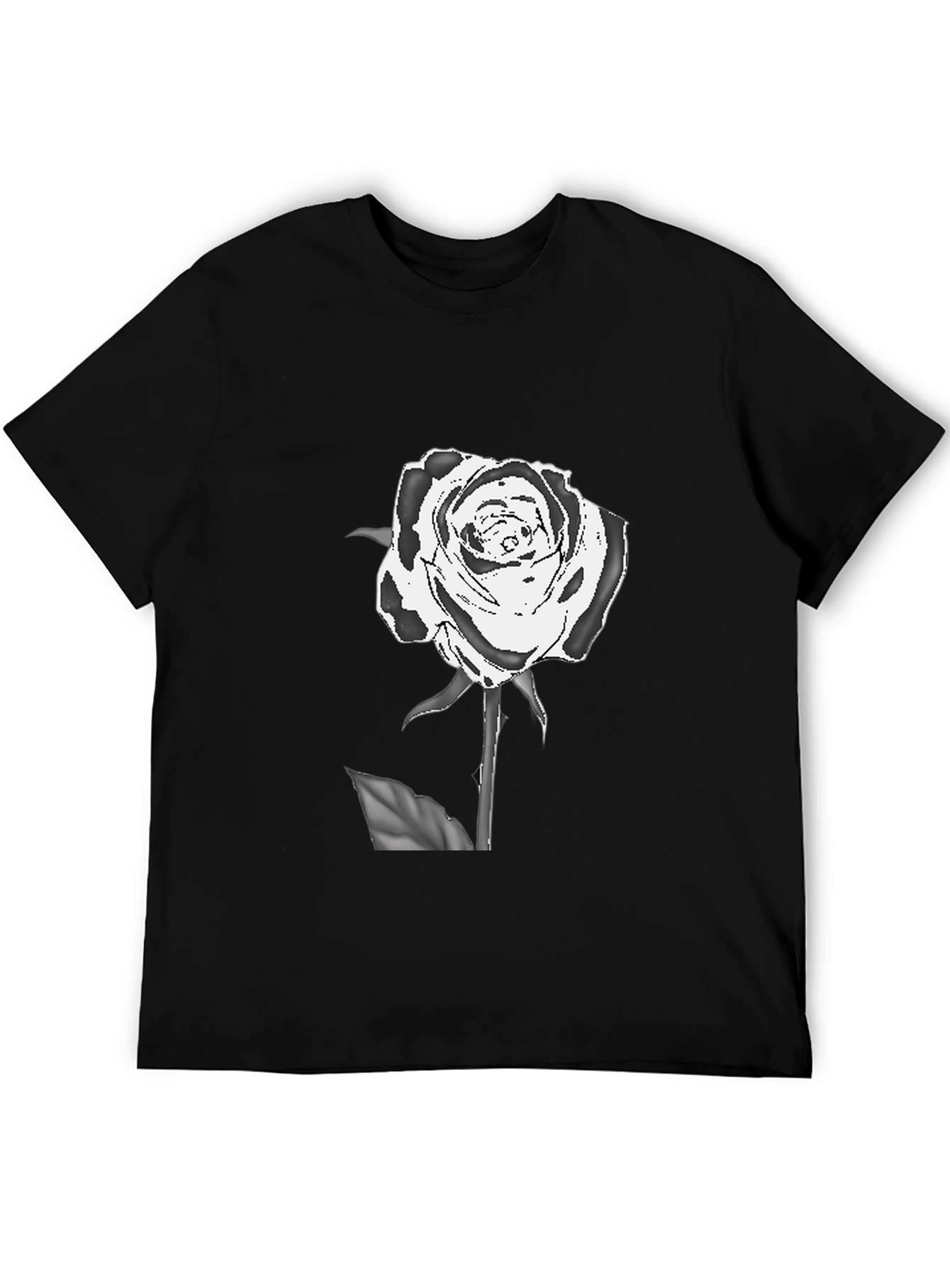 Black Black T-Shirt with Rose Graphic view 5