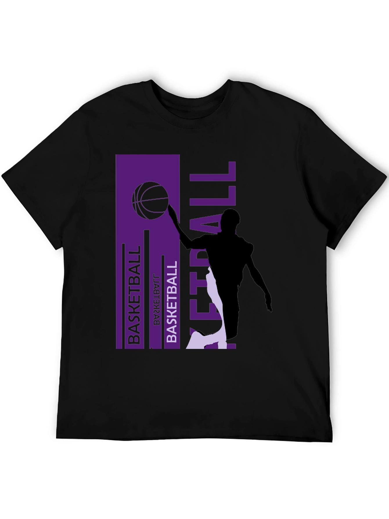 Black Basketball Graphic Print Tee - Stylish Activewear view 5