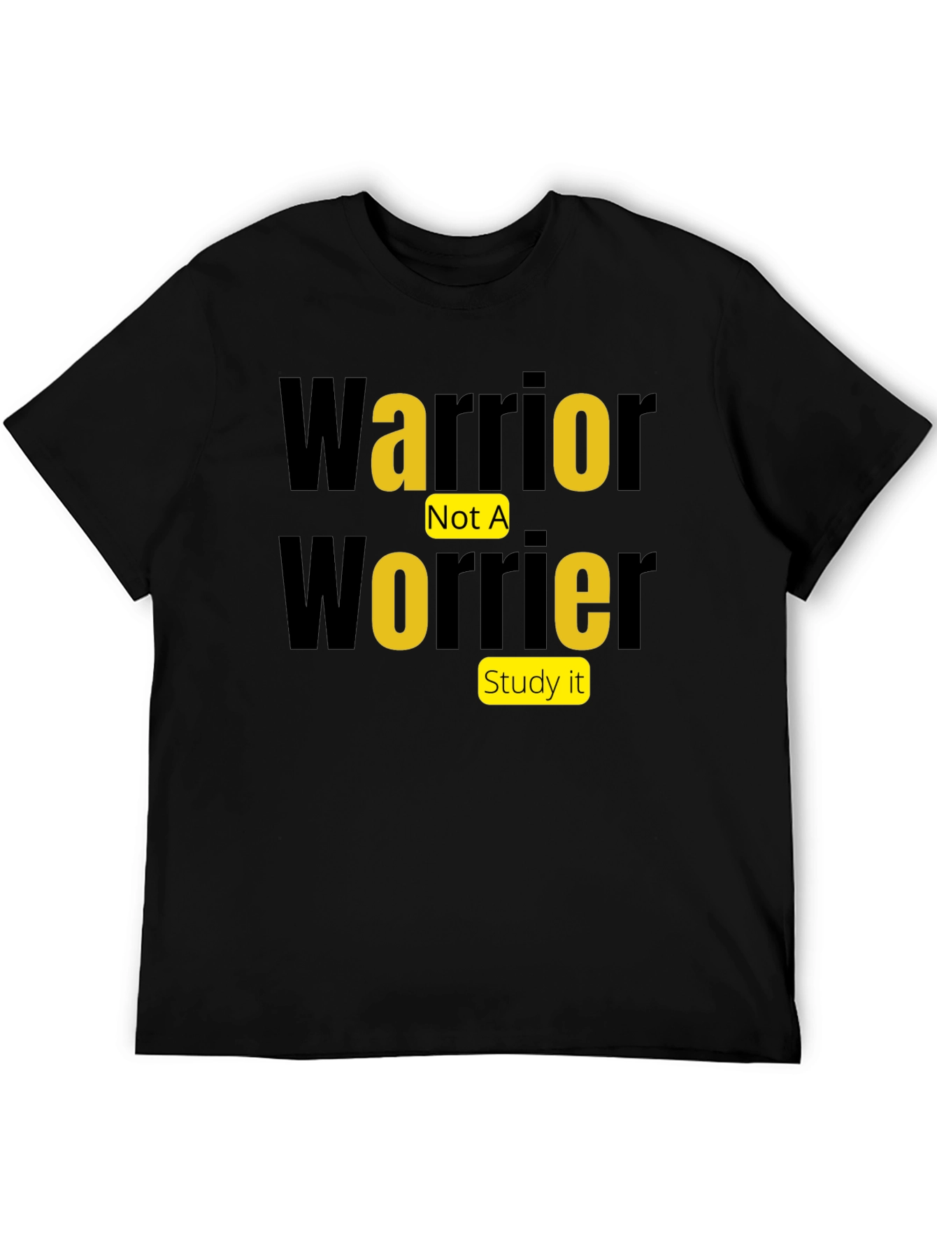 Black Warrior Not A Worrier Graphic Tee - Motivational Shirt view 5