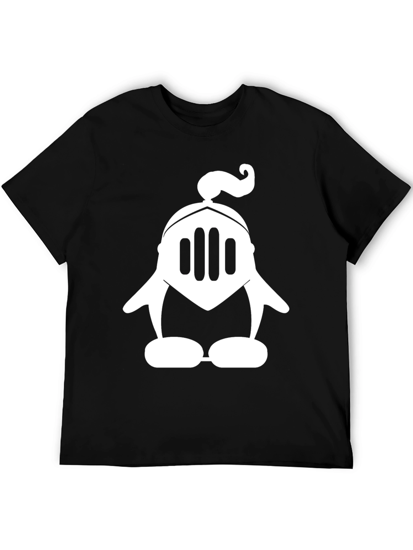 Black Knight Penguin Black T-Shirt - Unique Graphic Tee view 5