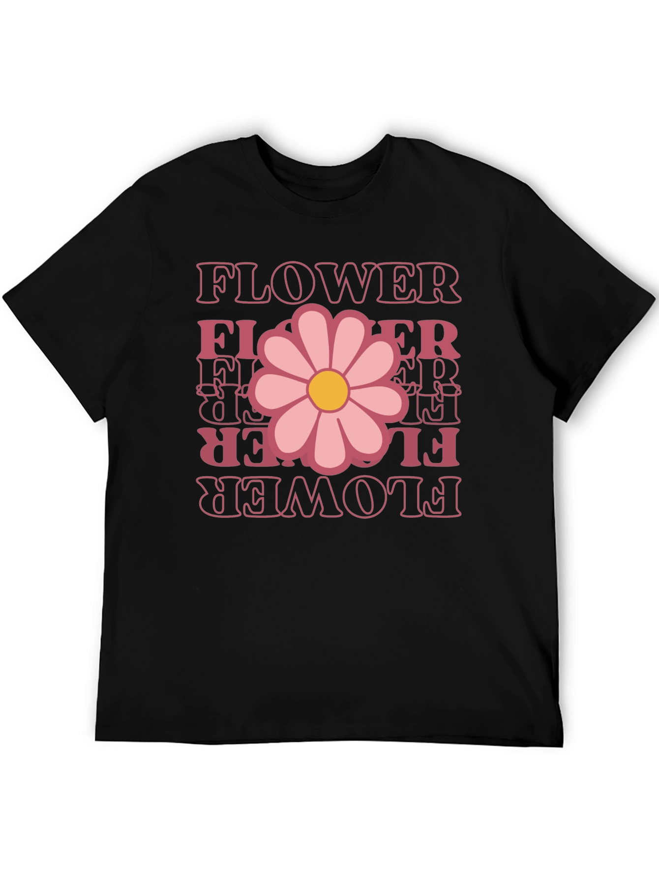 Black Retro Flower Power Graphic Tee view 5