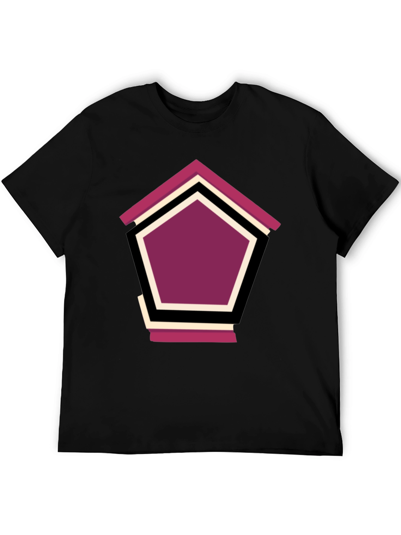 Black Geometric Penthouse T-Shirt - Stylish Design view 5