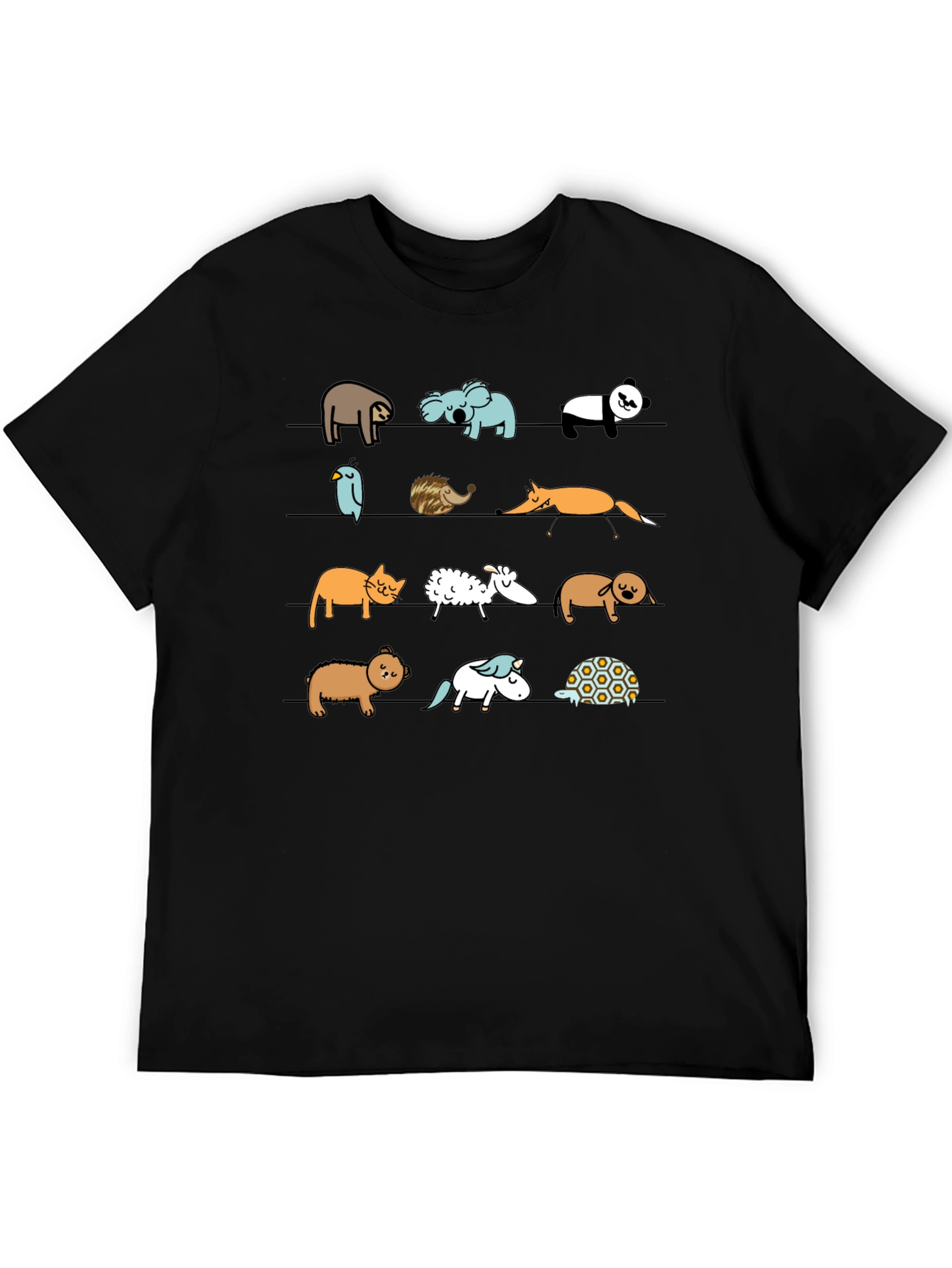 Black Animal Line Up Graphic Tee view 5