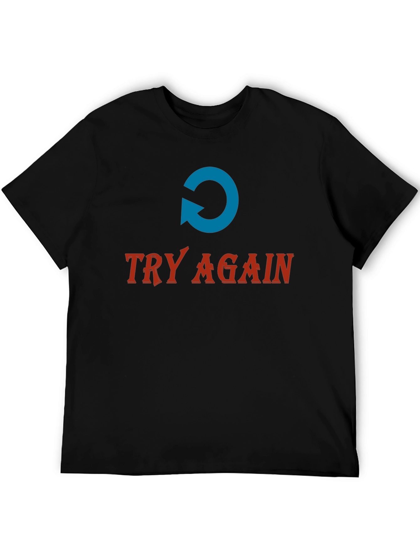 Black Try Again Graphic Tee - Soft Cotton Comfort view 5