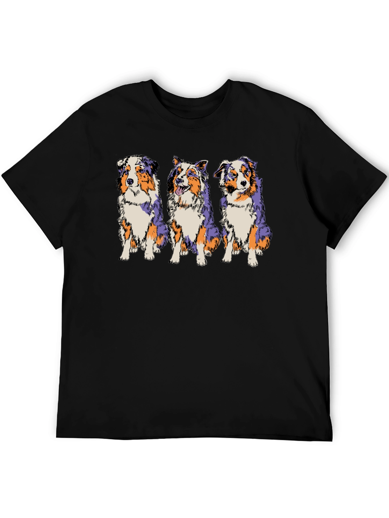Black Three Dogs Graphic Tee - Black Cotton Blend view 5