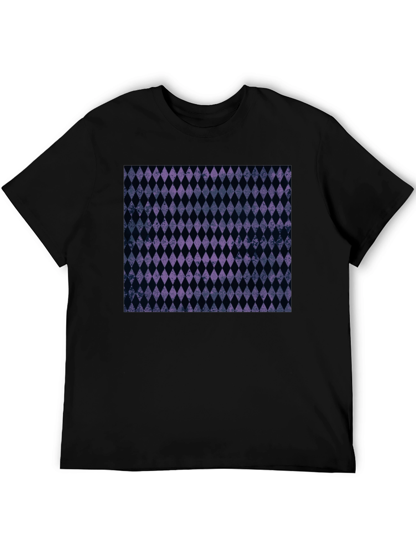 Black Diamond Pattern Black T-Shirt view 5