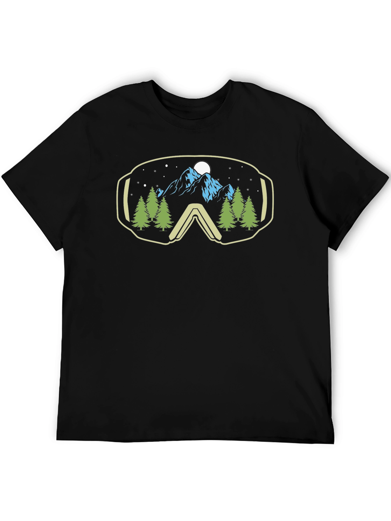 Black Mountain View Ski Goggles Graphic Tee view 5