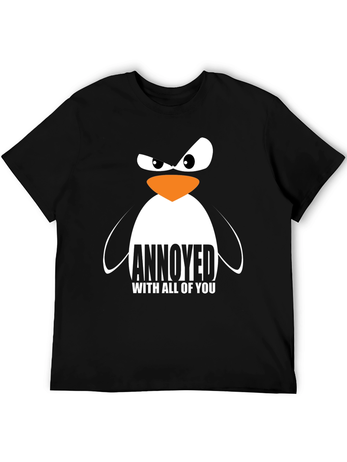Black Annoyed Penguin Graphic T-Shirt view 5