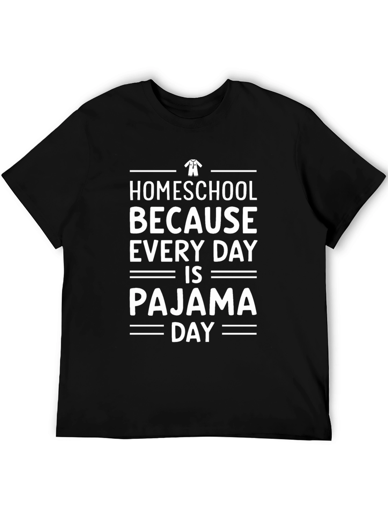 Black Homeschool Pajama Day T-Shirt, Funny Homeschool Tee view 5