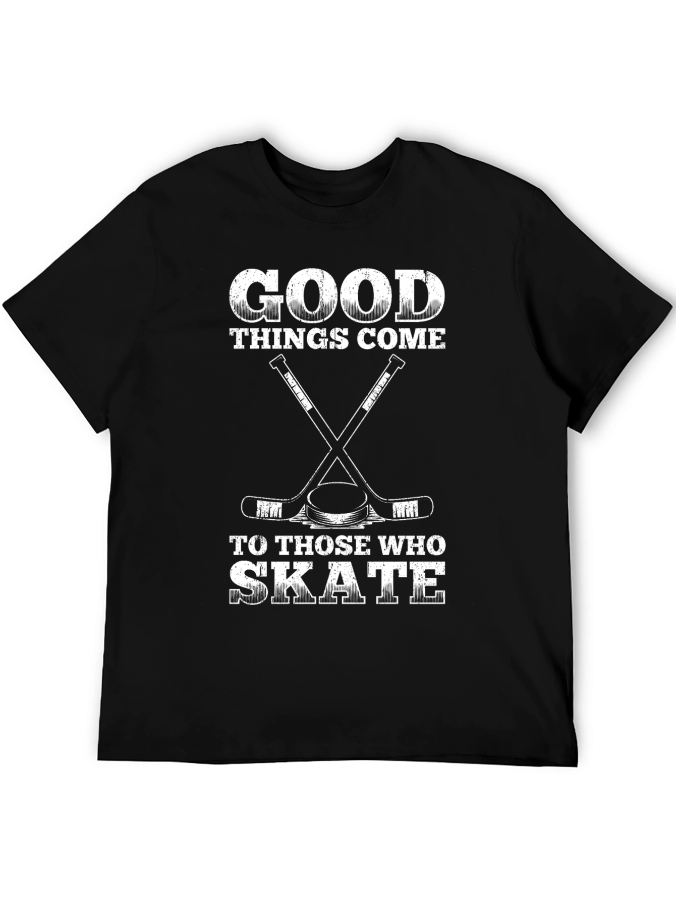Black Good Things Come To Those Who Skate Hockey T-Shirt view 5
