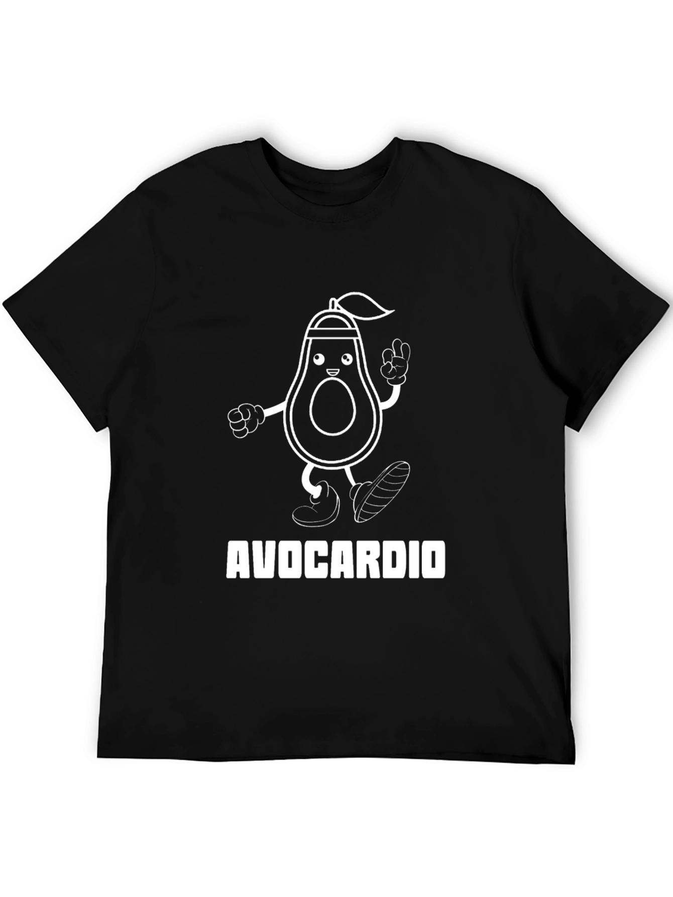 Black Avocardio T-Shirt - Funny Workout Tee for Fitness Lovers view 5
