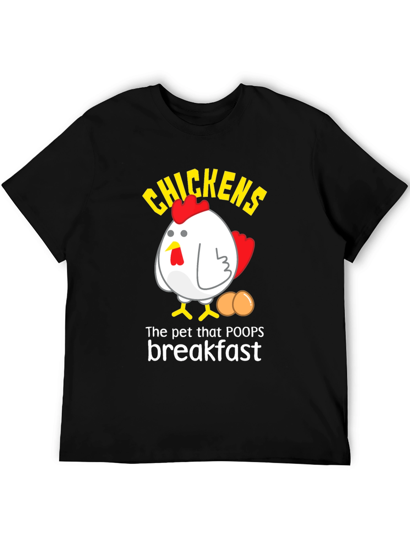 Black Funny Chicken T-Shirt - Breakfast Egg Lover view 5
