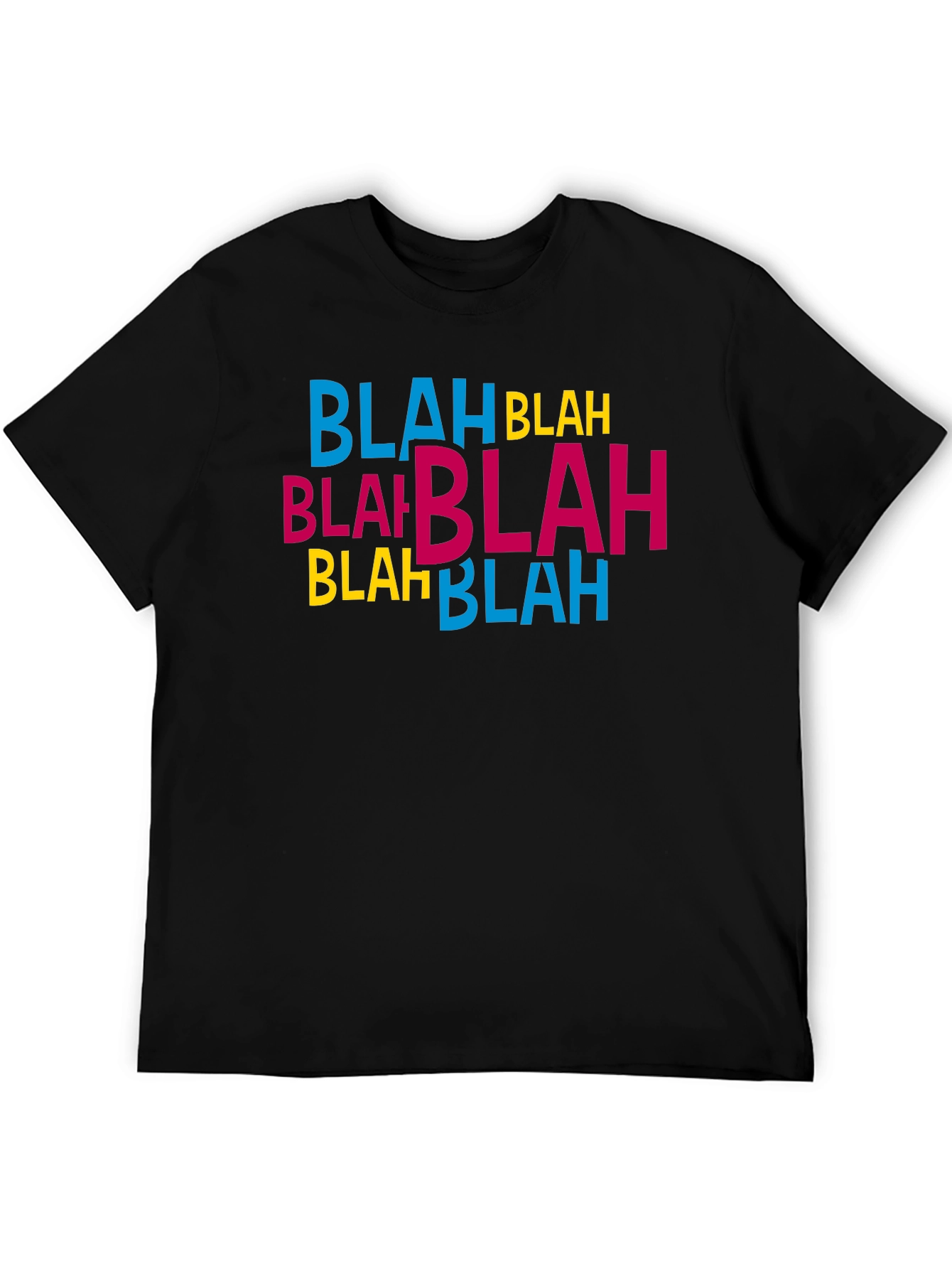 Black Blah Blah Graphic Print Black T-Shirt view 5