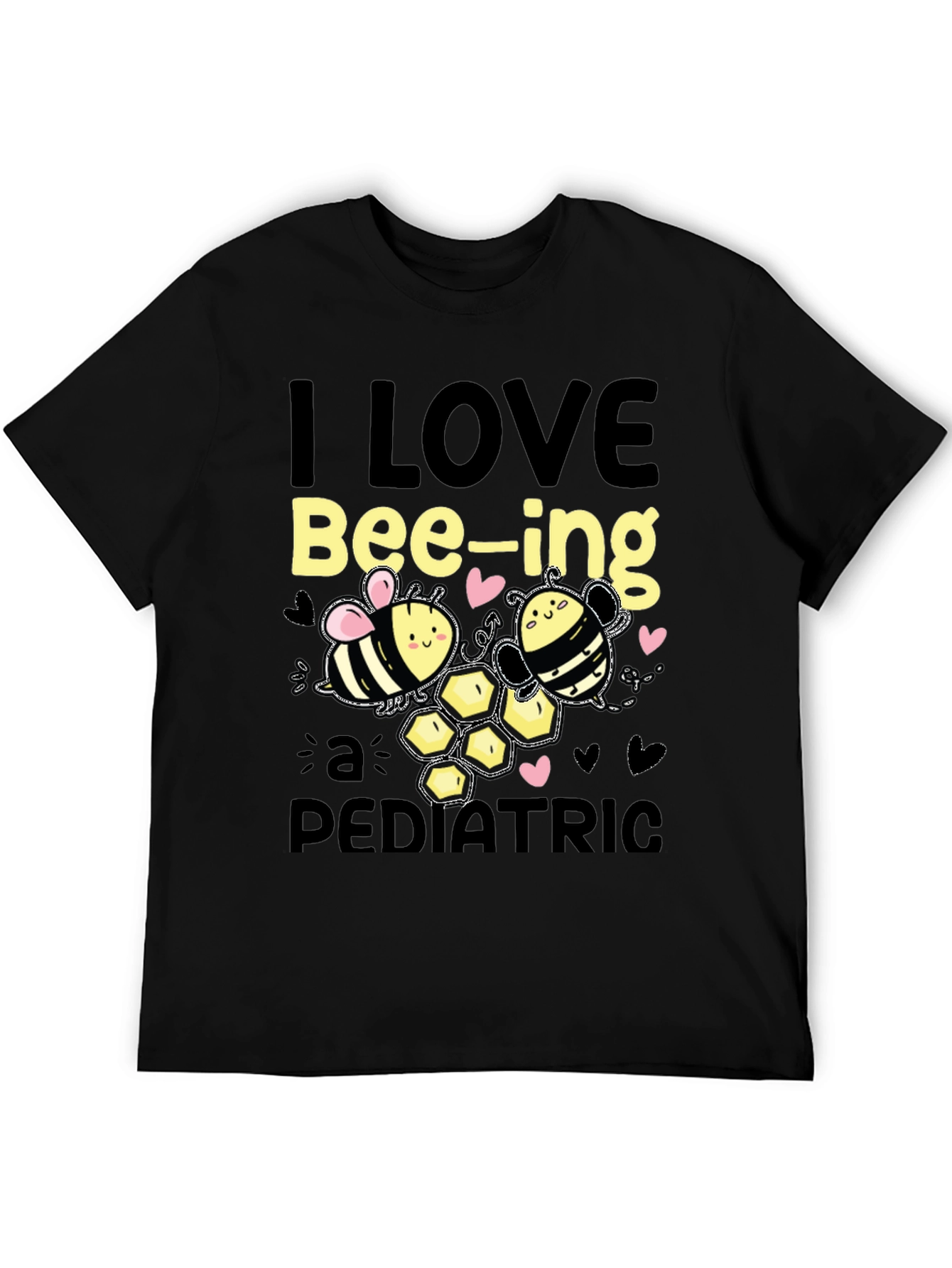 Black I Love Bee-ing a Pediatric T-Shirt view 5