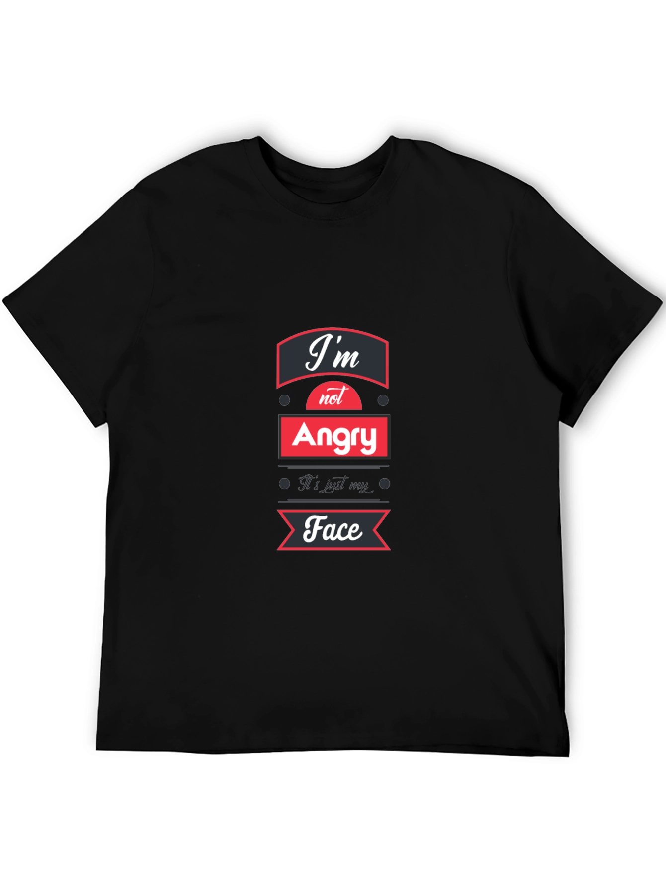 Black I'm Not Angry T-Shirt - Funny Graphic Tee view 5