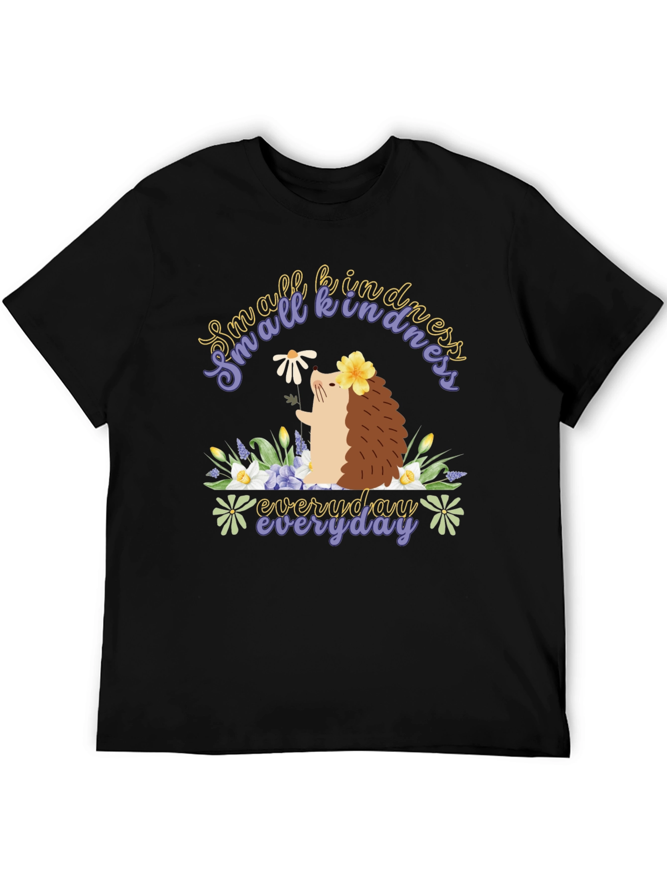Black Kindness Hedgehog T-Shirt - Everyday Kindness view 5