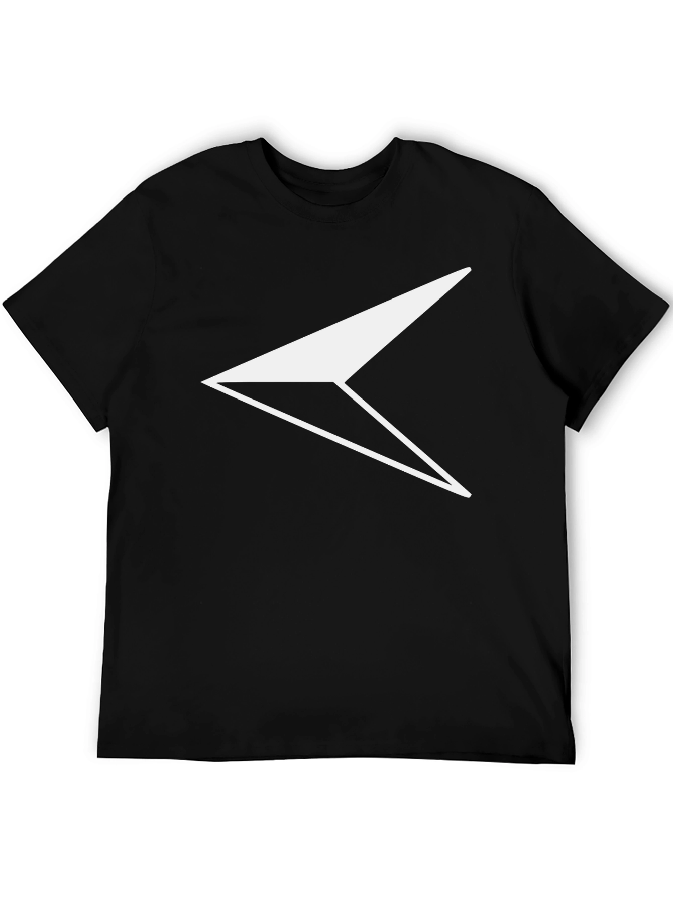 Black Modern Geometric Arrow Graphic Tee - Black view 5