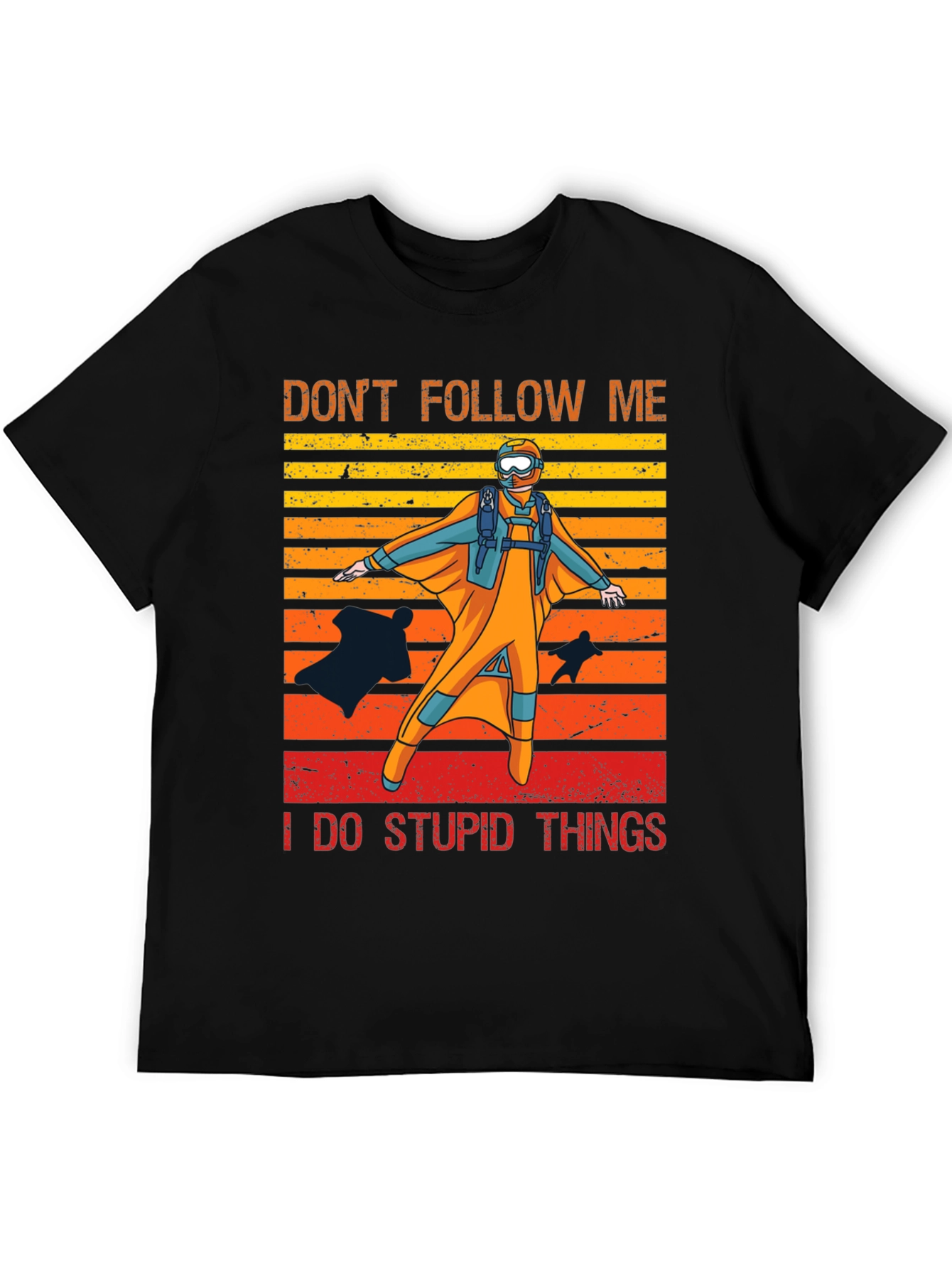 Black Don't Follow Me Parachute T-Shirt view 5