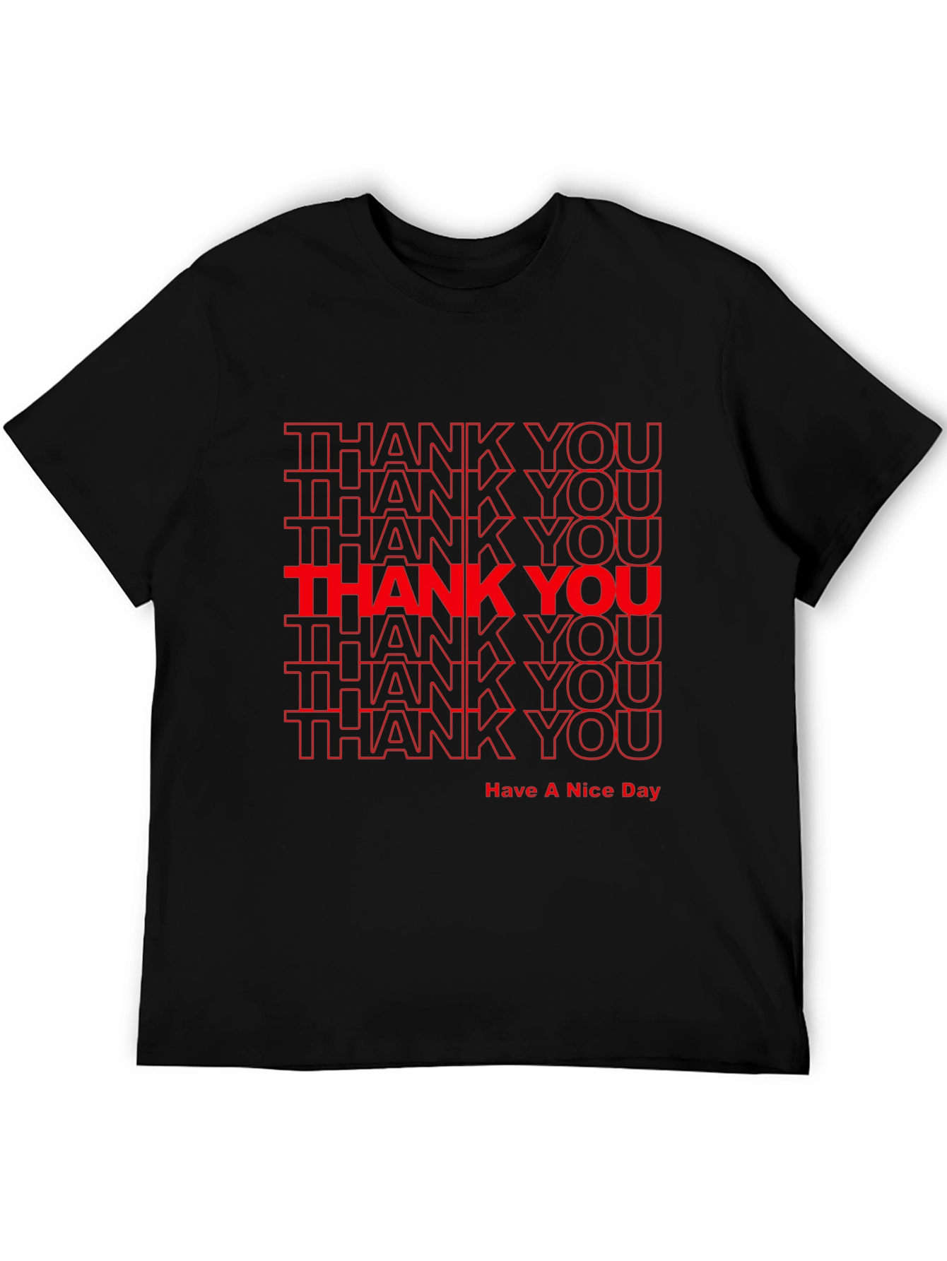 Black Thank You Graphic Print T-Shirt view 5