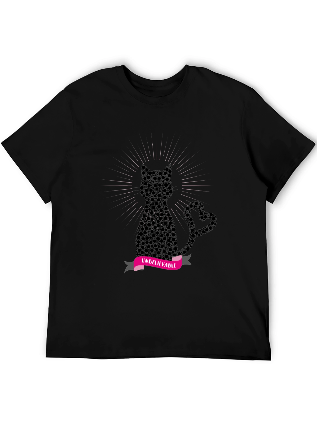 Black Unbelievable Cat Graphic Tee view 5
