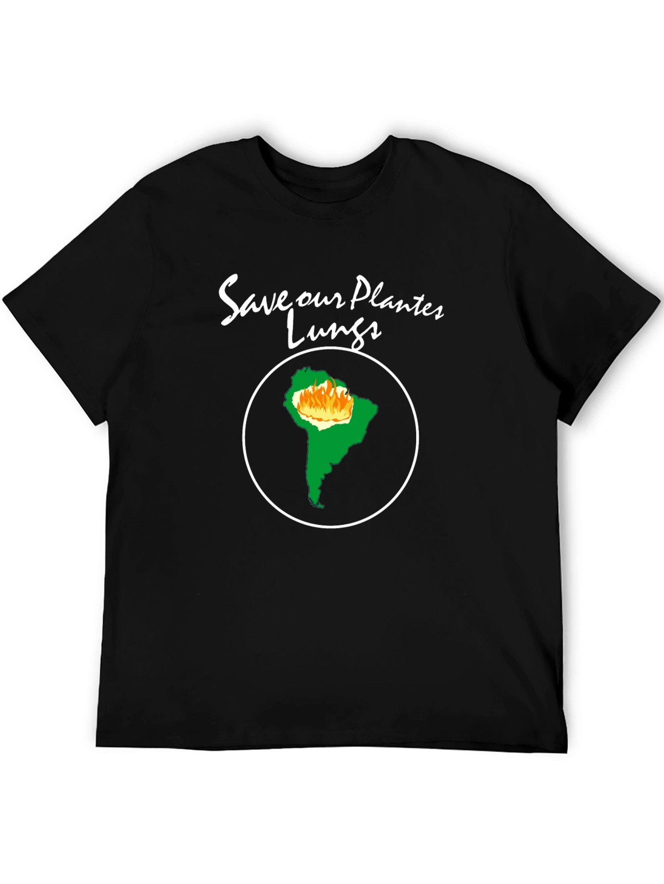 Black Save Our Planet's Lungs T-Shirt - Amazon Rainforest view 5