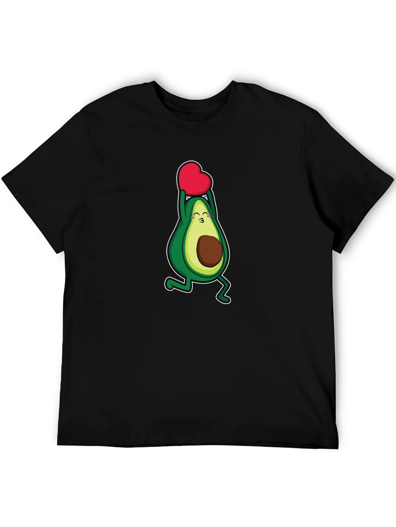 Black Avocado Heart T-Shirt - Cute Graphic Tee view 5