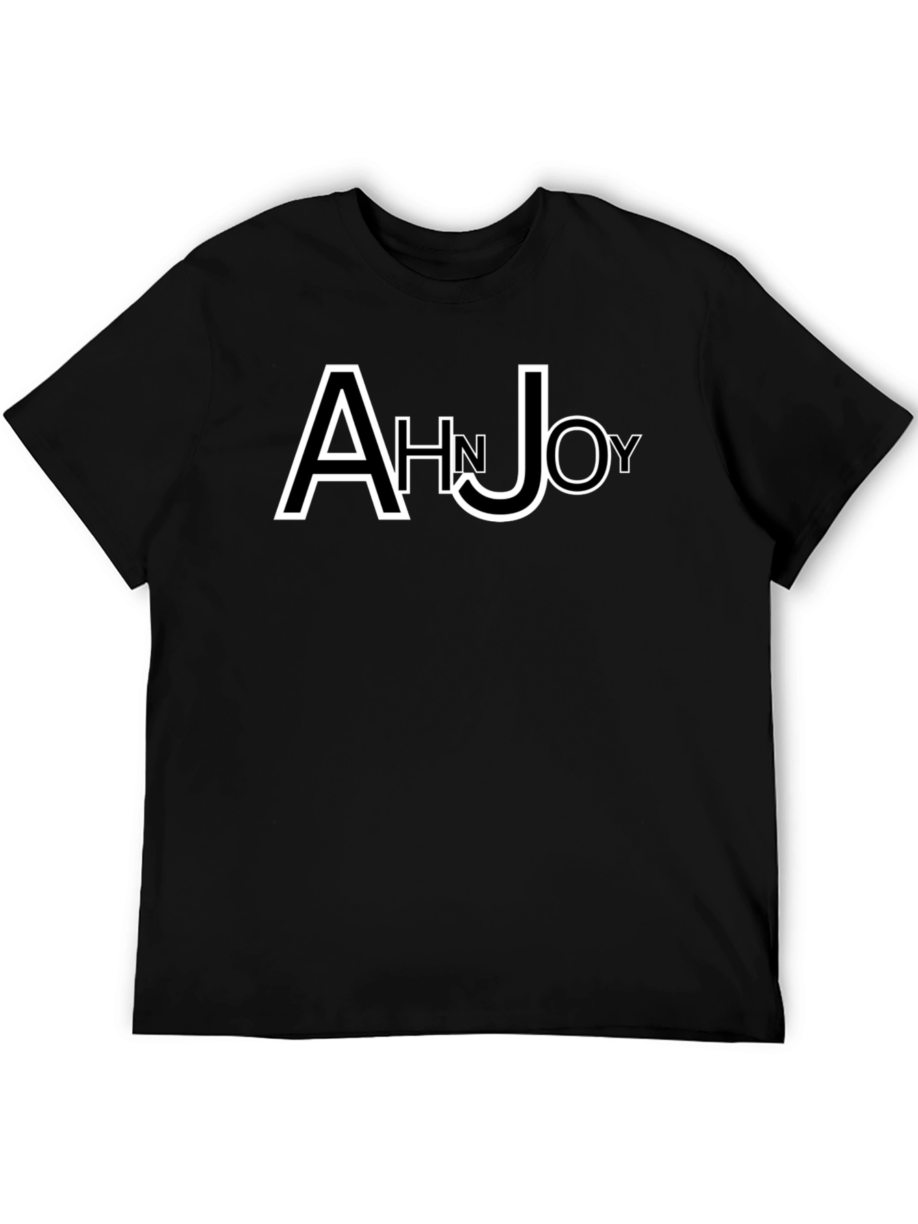 Black Ahn Joy Black T-Shirt with Unique Lettering view 5