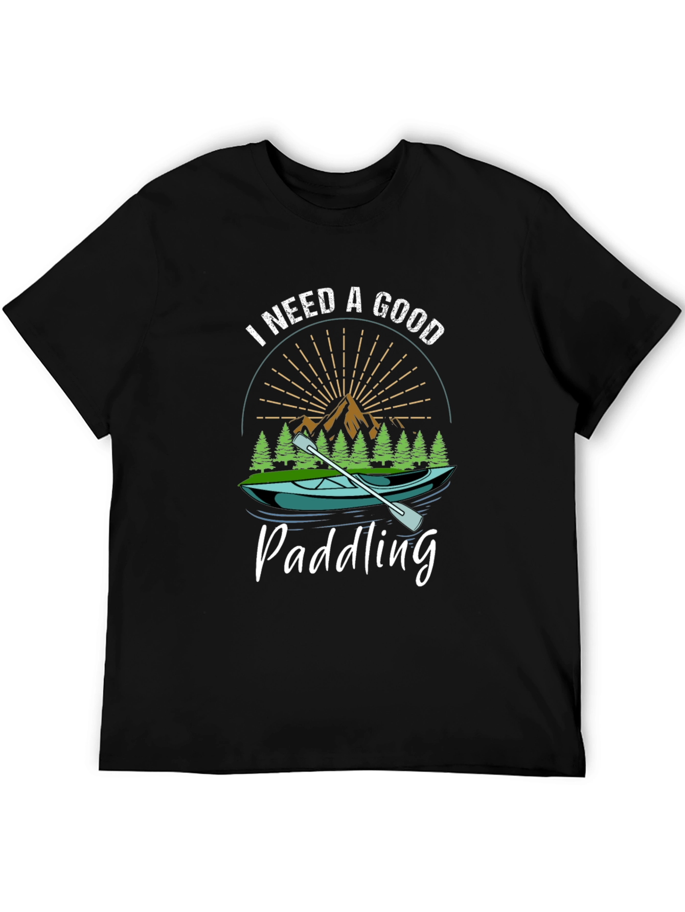 Black I Need a Good Paddling T-Shirt - Outdoor Adventure Tee view 5