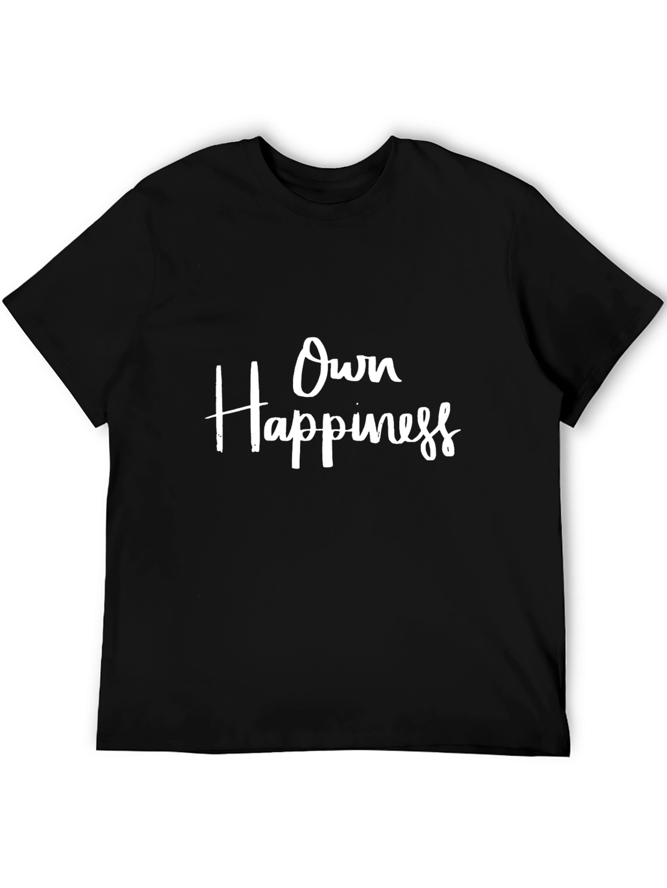 Black Own Happiness Black Graphic Tee for Men view 5