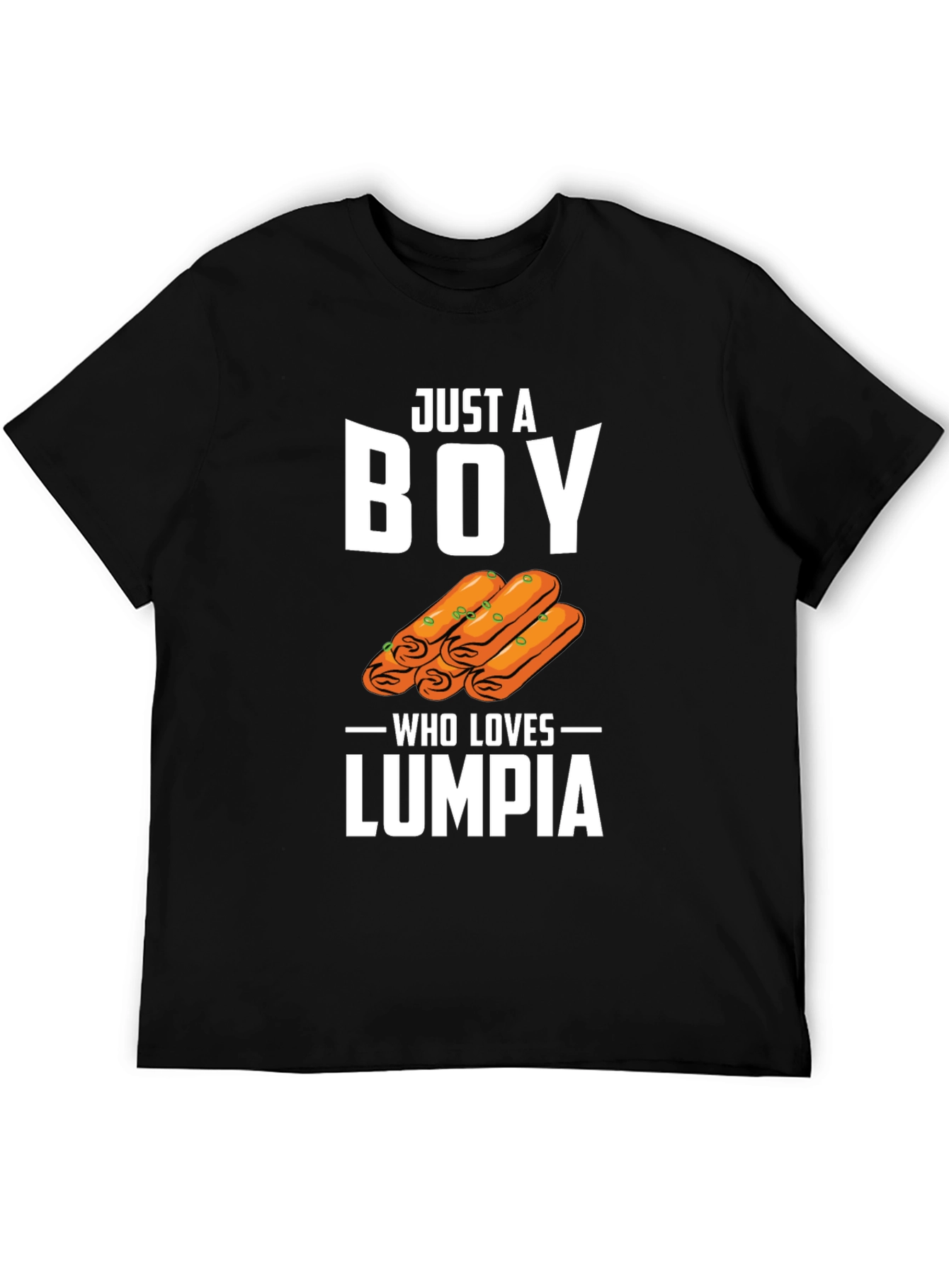 Black Just a Boy Who Loves Lumpia T-Shirt view 5