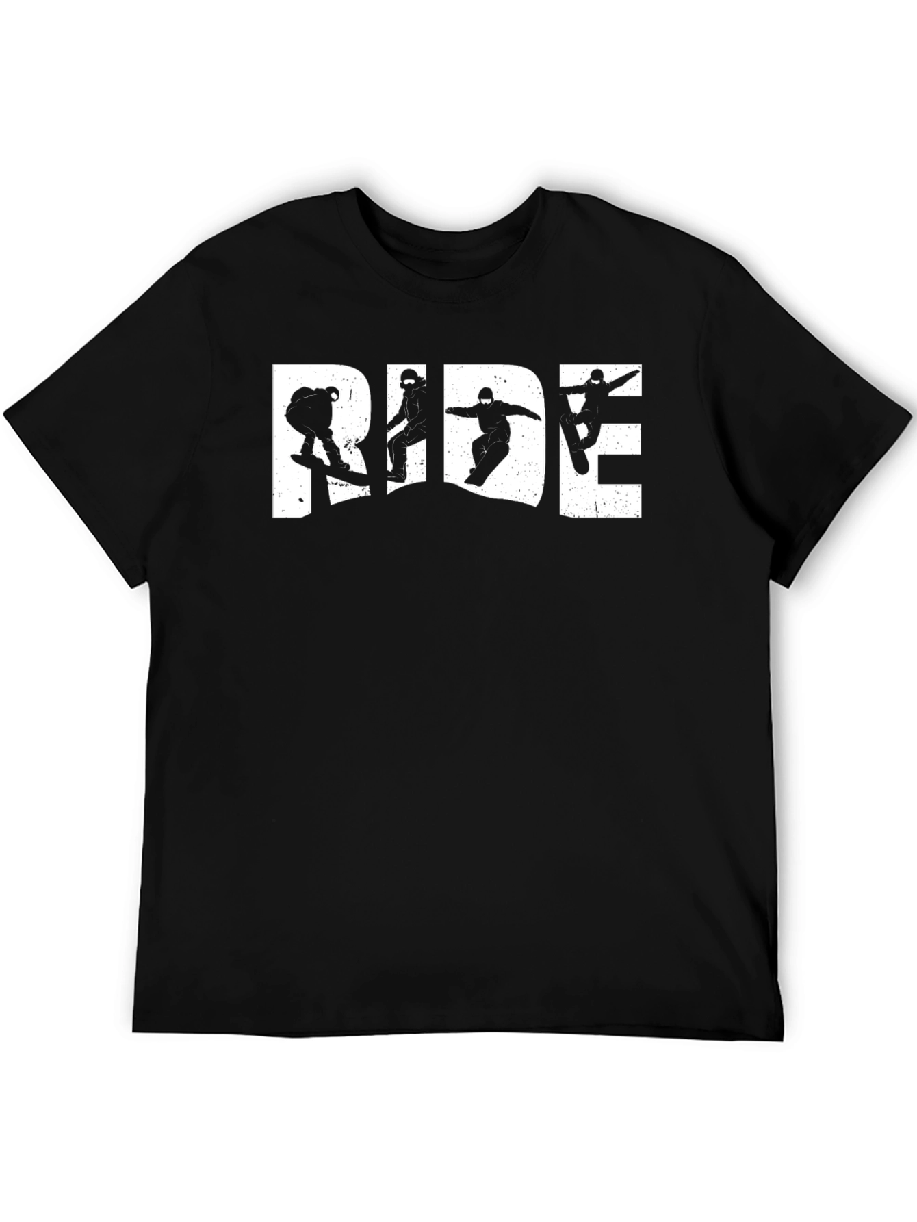 Black Ride Snowboard Graphic Tee - Black Cotton T-Shirt view 5